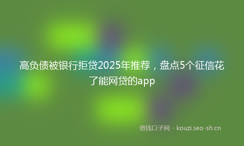 高负债被银行拒贷2025年推荐，盘点5个征信花了能网贷的app
