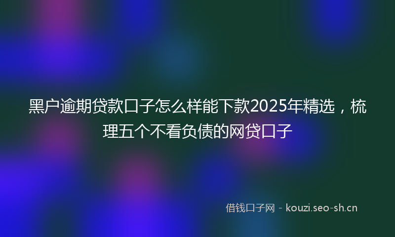 黑户逾期贷款口子怎么样能下款2025年精选,梳理五个不看负债的网贷口子