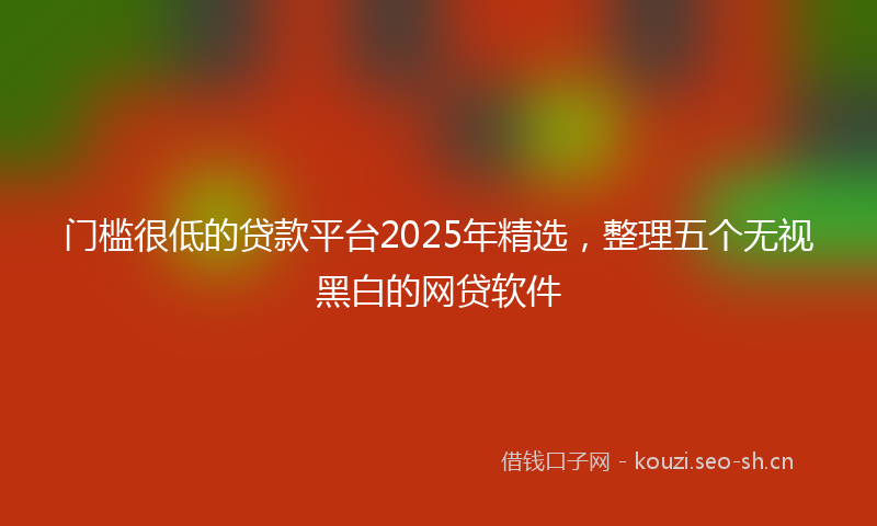 门槛很低的贷款平台2025年精选，整理五个无视黑白的网贷软件