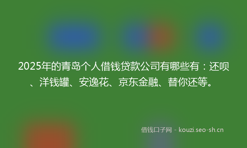 2025年的青岛个人借钱贷款公司有哪些有：还呗、洋钱罐、安逸花、京东金融、替你还等。