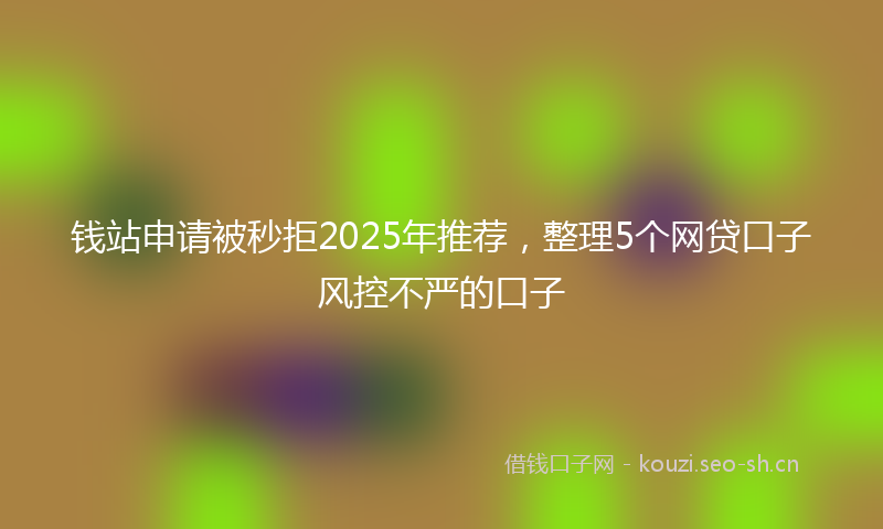 钱站申请被秒拒2025年推荐，整理5个网贷口子风控不严的口子