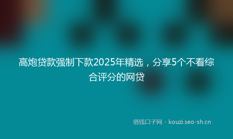 高炮贷款强制下款2025年精选，分享5个不看综合评分的网贷