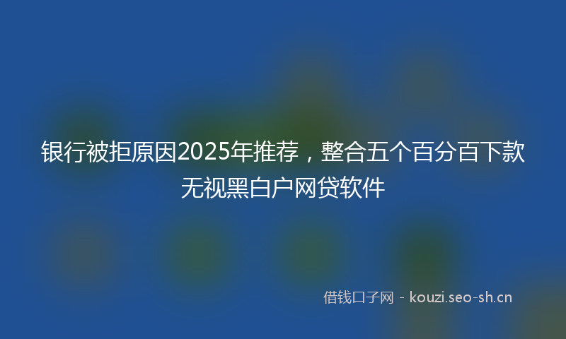 银行被拒原因2025年推荐，整合五个百分百下款无视黑白户网贷软件
