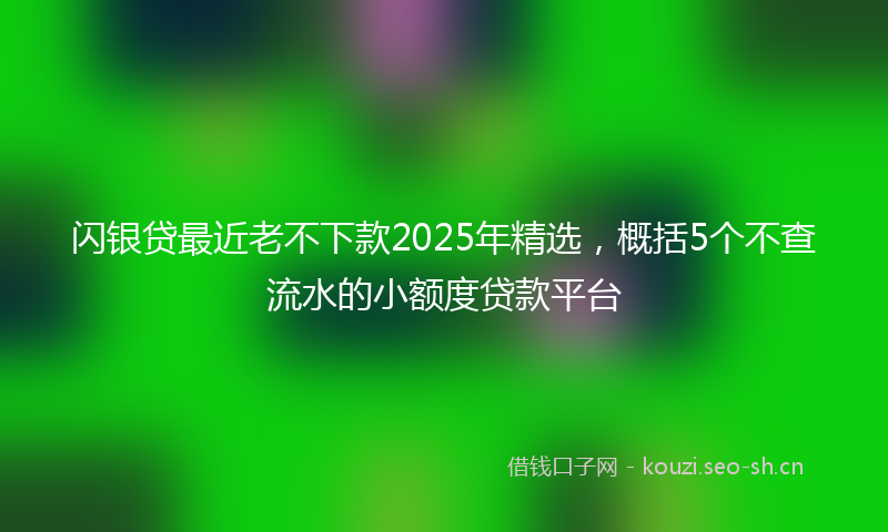 闪银贷最近老不下款2025年精选,概括5个不查流水的小额度贷款平台