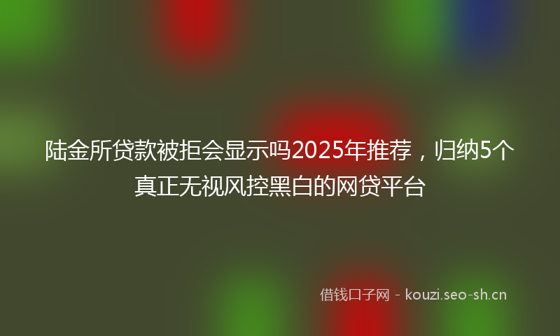 陆金所贷款被拒会显示吗2025年推荐，归纳5个真正无视风控黑白的网贷平台