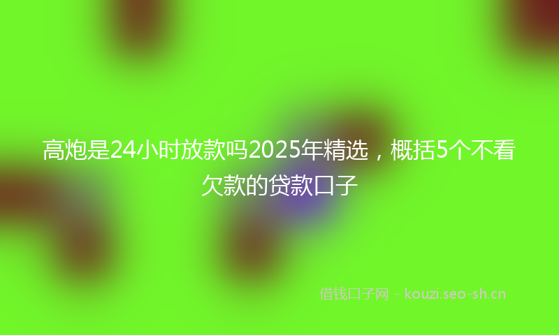 高炮是24小时放款吗2025年精选，概括5个不看欠款的贷款口子