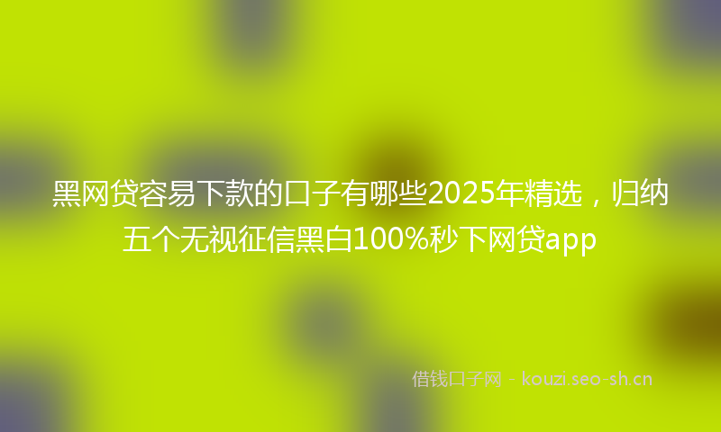 黑网贷容易下款的口子有哪些2025年精选，归纳五个无视征信黑白100%秒下网贷app