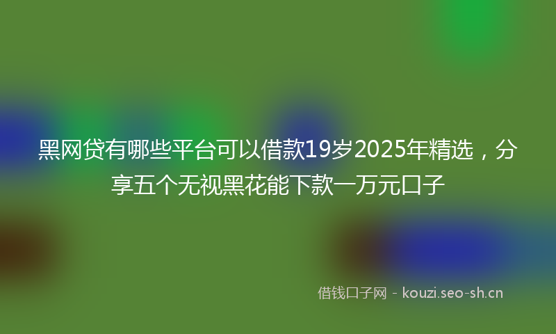 黑网贷有哪些平台可以借款19岁2025年精选，分享五个无视黑花能下款一万元口子
