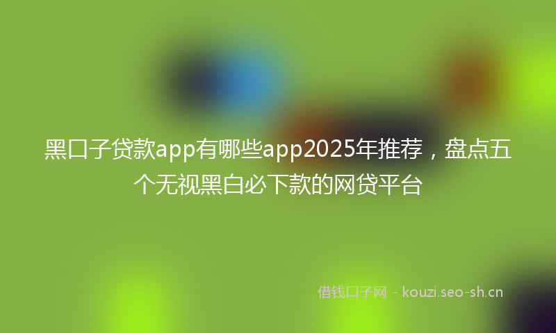 黑口子贷款app有哪些app2025年推荐，盘点五个无视黑白必下款的网贷平台