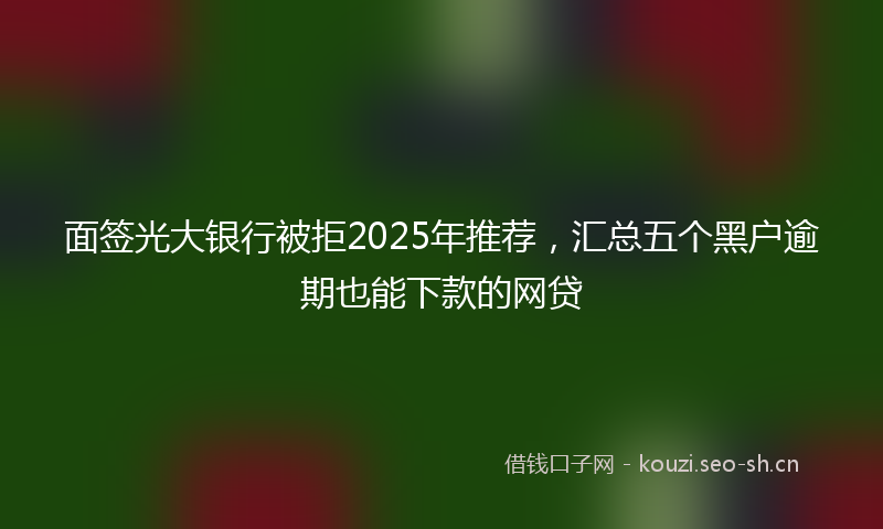 面签光大银行被拒2025年推荐，汇总五个黑户逾期也能下款的网贷