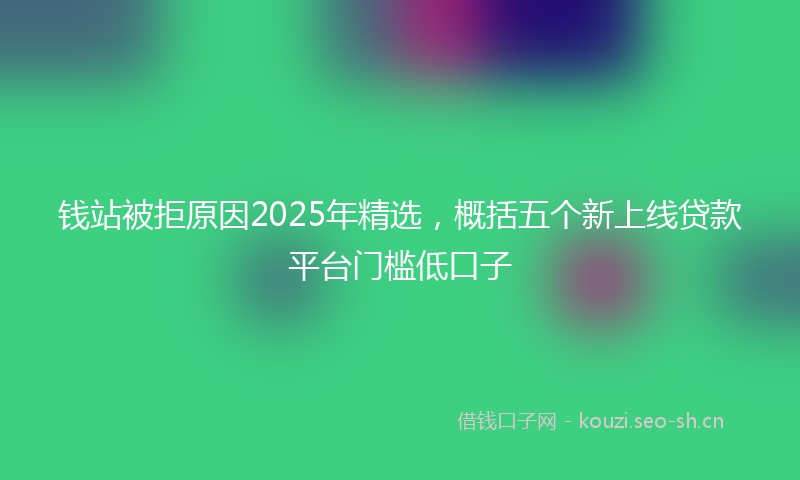 钱站被拒原因2025年精选,概括五个新上线贷款平台门槛低口子