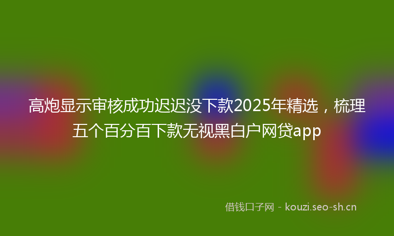 高炮显示审核成功迟迟没下款2025年精选，梳理五个百分百下款无视黑白户网贷app