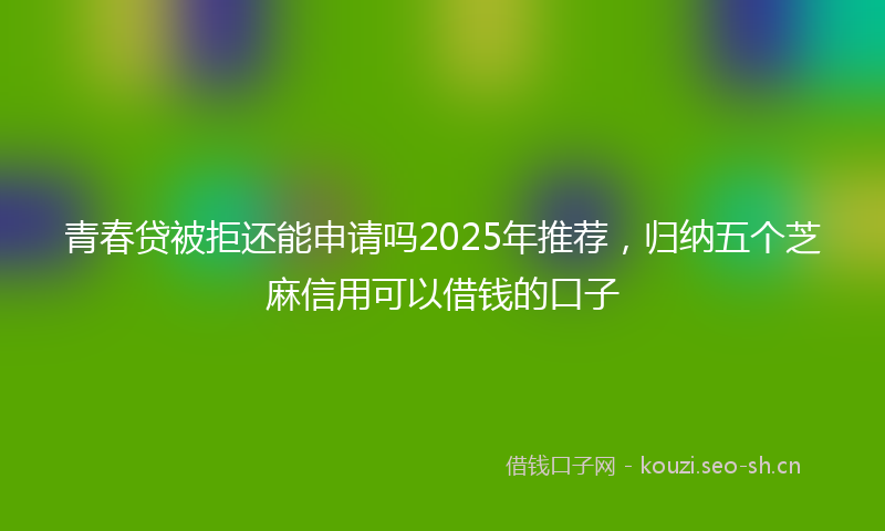 青春贷被拒还能申请吗2025年推荐，归纳五个芝麻信用可以借钱的口子