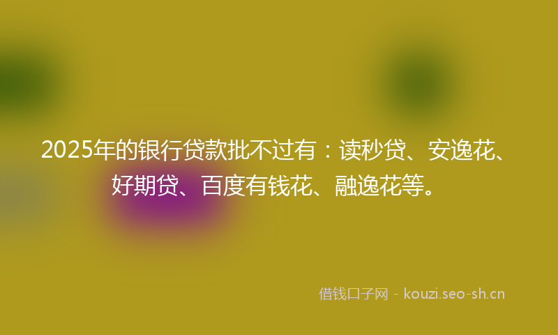 2025年的银行贷款批不过有：读秒贷、安逸花、好期贷、百度有钱花、融逸花等。
