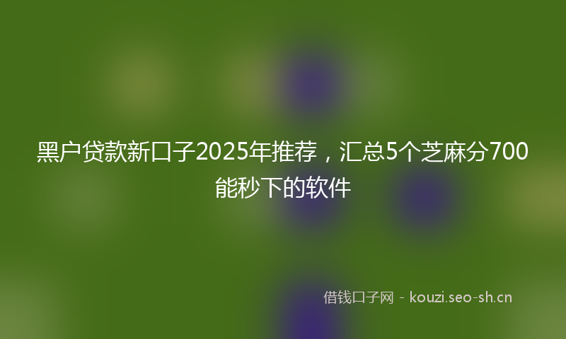 黑户贷款新口子2025年推荐，汇总5个芝麻分700能秒下的软件