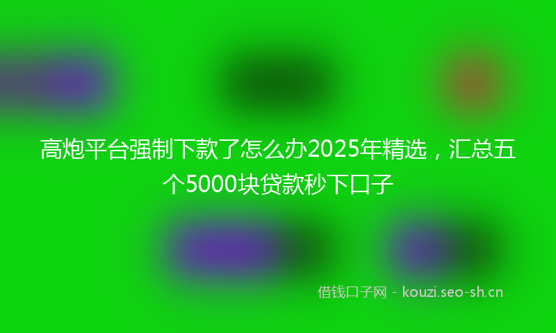 高炮平台强制下款了怎么办2025年精选，汇总五个5000块贷款秒下口子