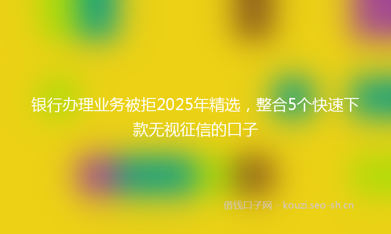 银行办理业务被拒2025年精选，整合5个快速下款无视征信的口子