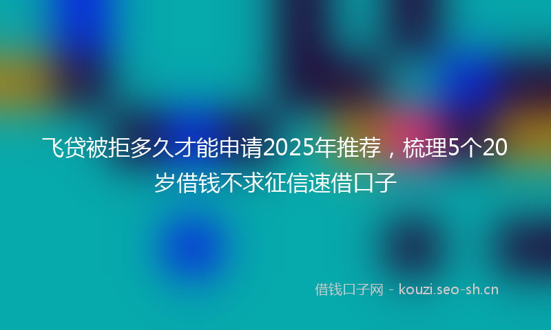飞贷被拒多久才能申请2025年推荐，梳理5个20岁借钱不求征信速借口子