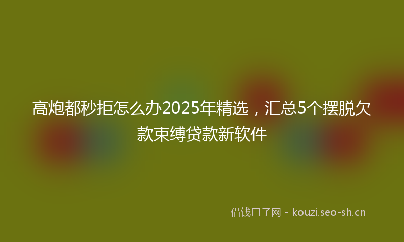 高炮都秒拒怎么办2025年精选,汇总5个摆脱欠款束缚贷款新软件