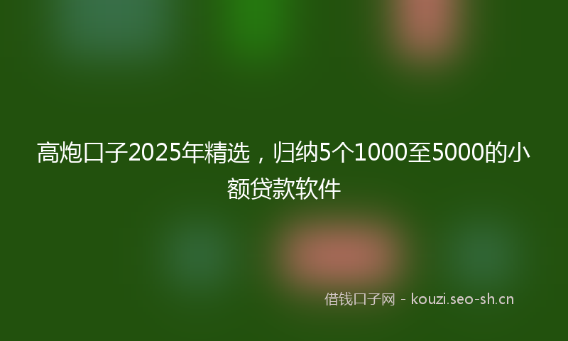 高炮口子2025年精选，归纳5个1000至5000的小额贷款软件