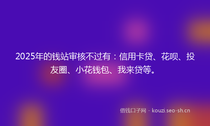 2025年的钱站审核不过有:信用卡贷、花呗、投友圈、小花钱包、我来贷等。
