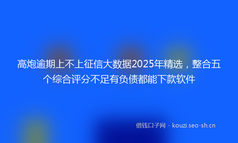 高炮逾期上不上征信大数据2025年精选，整合五个综合评分不足有负债都能下款软件