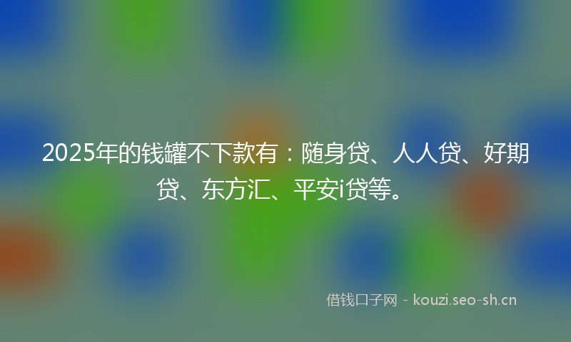 2025年的钱罐不下款有：随身贷、人人贷、好期贷、东方汇、平安i贷等。