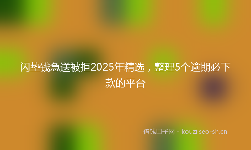 闪垫钱急送被拒2025年精选，整理5个逾期必下款的平台