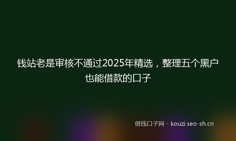 钱站老是审核不通过2025年精选，整理五个黑户也能借款的口子
