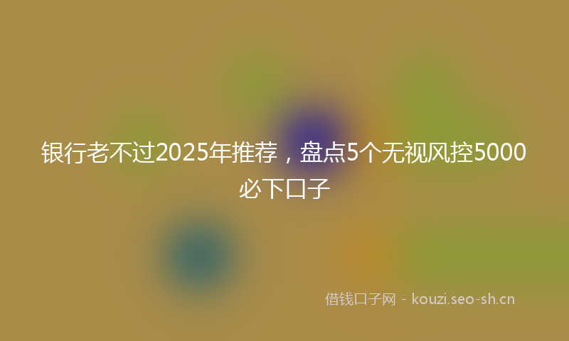 银行老不过2025年推荐，盘点5个无视风控5000必下口子