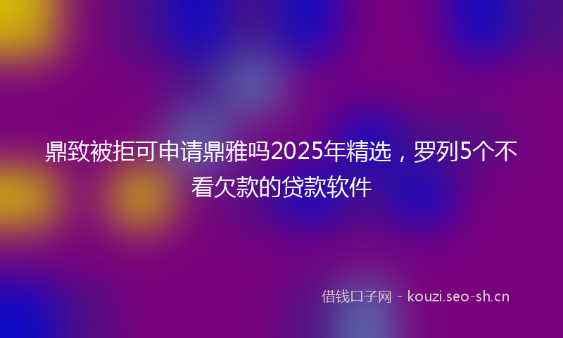 鼎致被拒可申请鼎雅吗2025年精选，罗列5个不看欠款的贷款软件