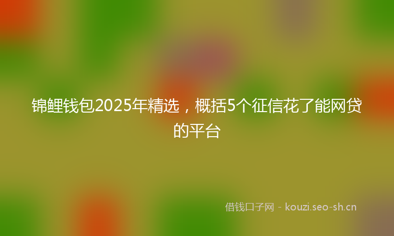 锦鲤钱包2025年精选，概括5个征信花了能网贷的平台