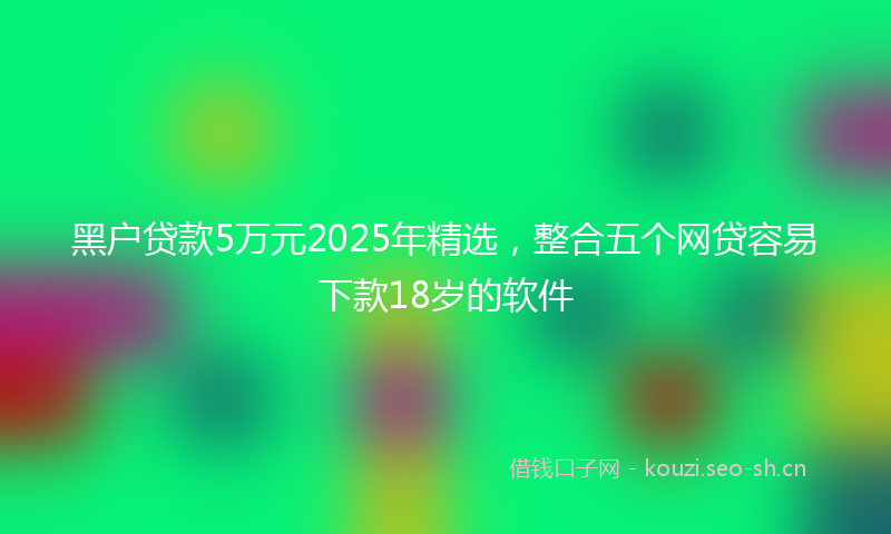 黑户贷款5万元2025年精选，整合五个网贷容易下款18岁的软件