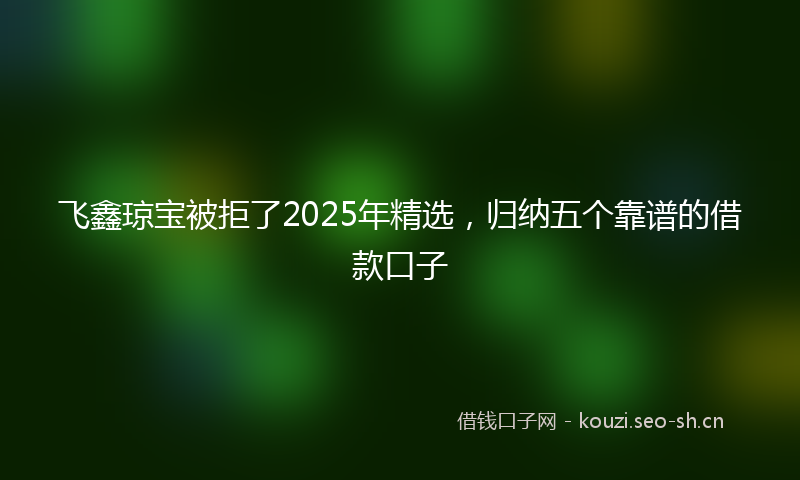 飞鑫琼宝被拒了2025年精选，归纳五个靠谱的借款口子