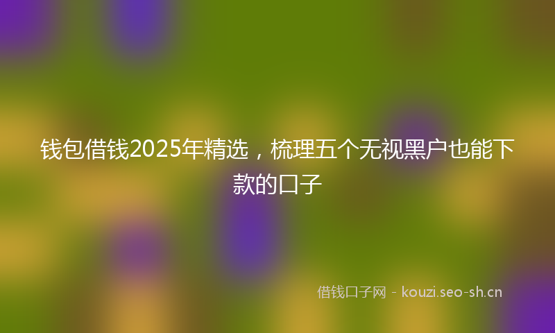 钱包借钱2025年精选，梳理五个无视黑户也能下款的口子