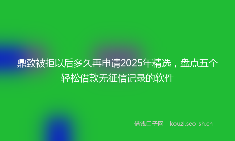 鼎致被拒以后多久再申请2025年精选，盘点五个轻松借款无征信记录的软件