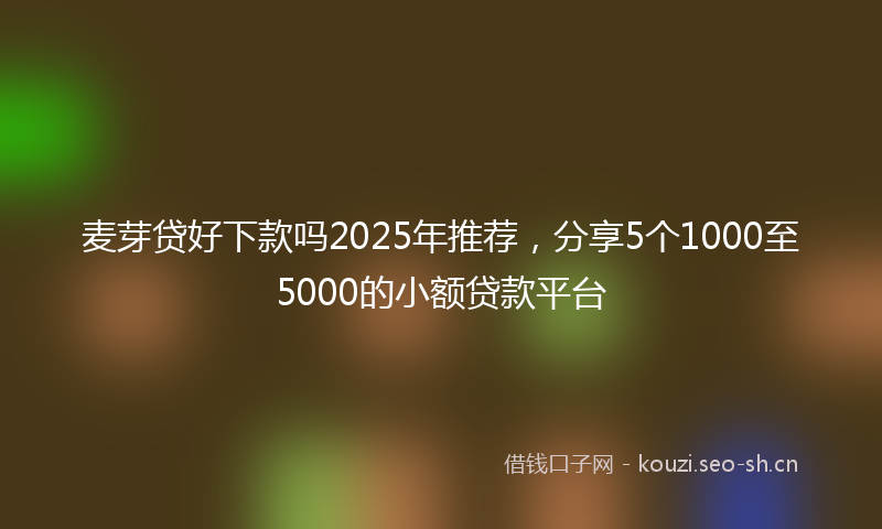 麦芽贷好下款吗2025年推荐，分享5个1000至5000的小额贷款平台