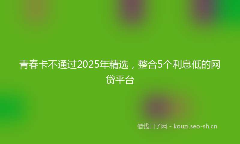 青春卡不通过2025年精选，整合5个利息低的网贷平台