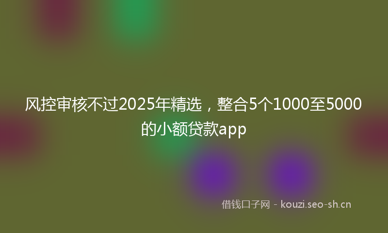 风控审核不过2025年精选，整合5个1000至5000的小额贷款app