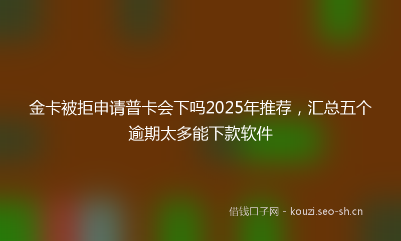 金卡被拒申请普卡会下吗2025年推荐，汇总五个逾期太多能下款软件