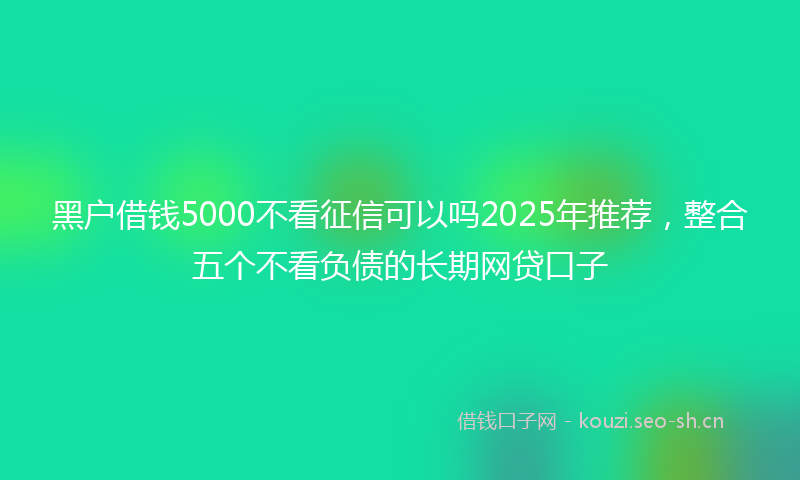 黑户借钱5000不看征信可以吗2025年推荐,整合五个不看负债的长期网贷口子