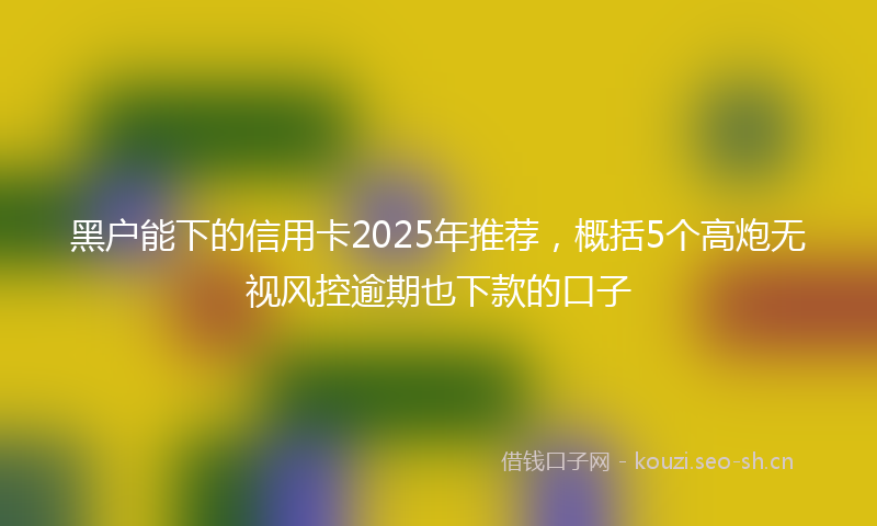 黑户能下的信用卡2025年推荐，概括5个高炮无视风控逾期也下款的口子