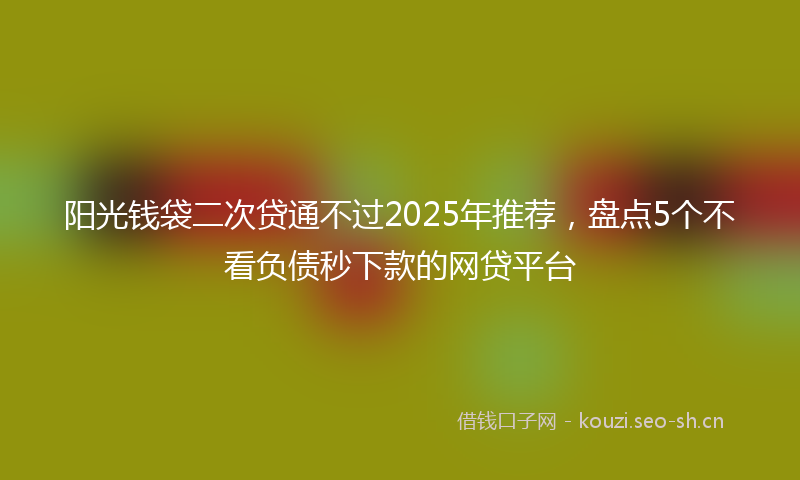 阳光钱袋二次贷通不过2025年推荐，盘点5个不看负债秒下款的网贷平台