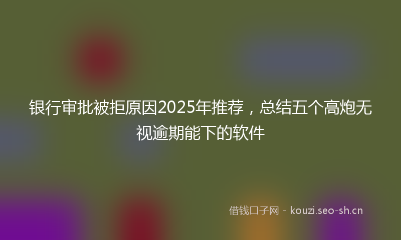 银行审批被拒原因2025年推荐，总结五个高炮无视逾期能下的软件