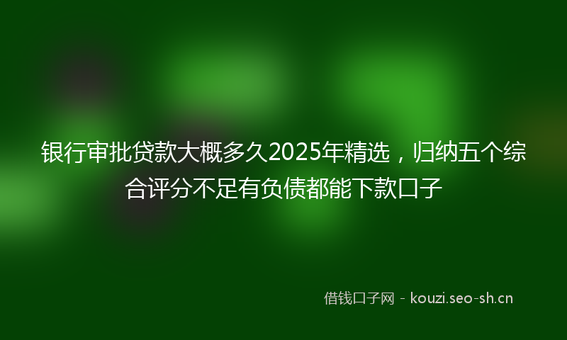 银行审批贷款大概多久2025年精选，归纳五个综合评分不足有负债都能下款口子