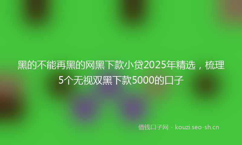 黑的不能再黑的网黑下款小贷2025年精选，梳理5个无视双黑下款5000的口子
