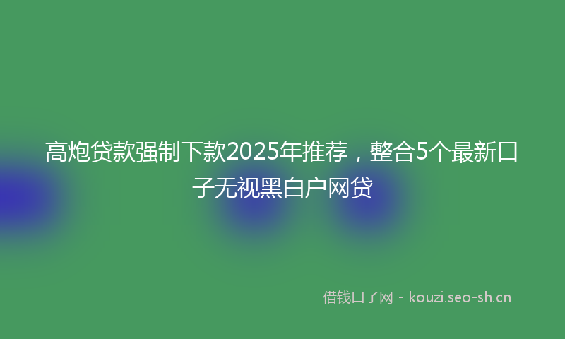 高炮贷款强制下款2025年推荐，整合5个最新口子无视黑白户网贷