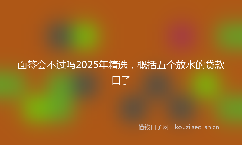 面签会不过吗2025年精选，概括五个放水的贷款口子