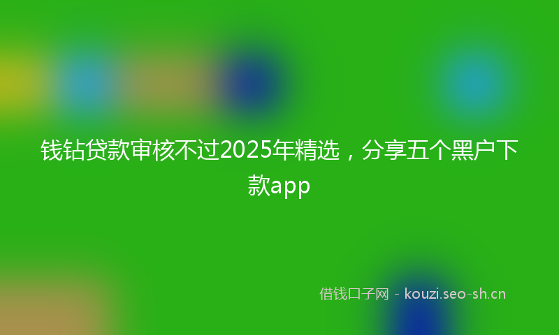 钱钻贷款审核不过2025年精选，分享五个黑户下款app