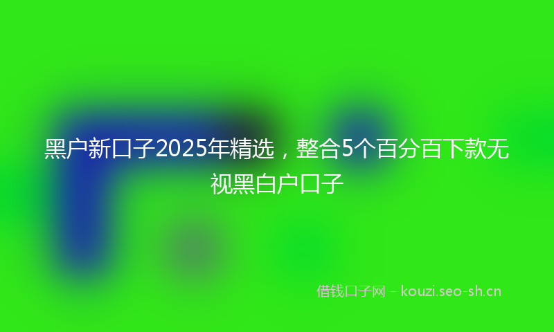黑户新口子2025年精选，整合5个百分百下款无视黑白户口子